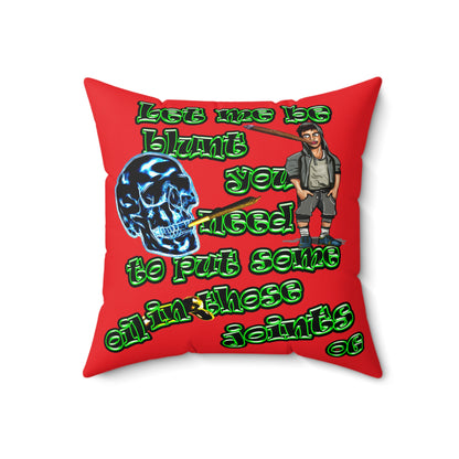 og - Faux Suede Square Pillow - (red)