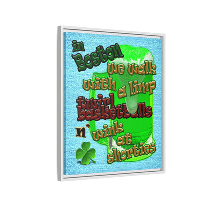 celtics logo - framed canvas art (faded blue)