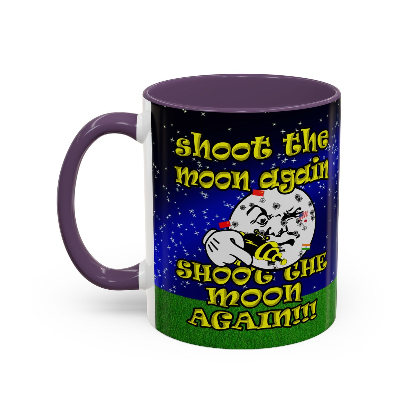 shoot the moon again - Accent Mug ('snoops' background)