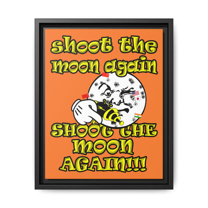 shoot the moon again - framed canvas art (crusta)