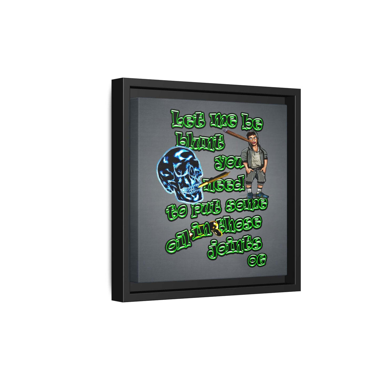 og - framed canvas art (grey-light grey)