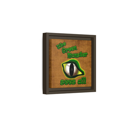 green monster - framed canvas art (brown papyrus)