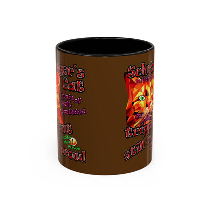 schrodinger's cat - Accent Mug (brown)