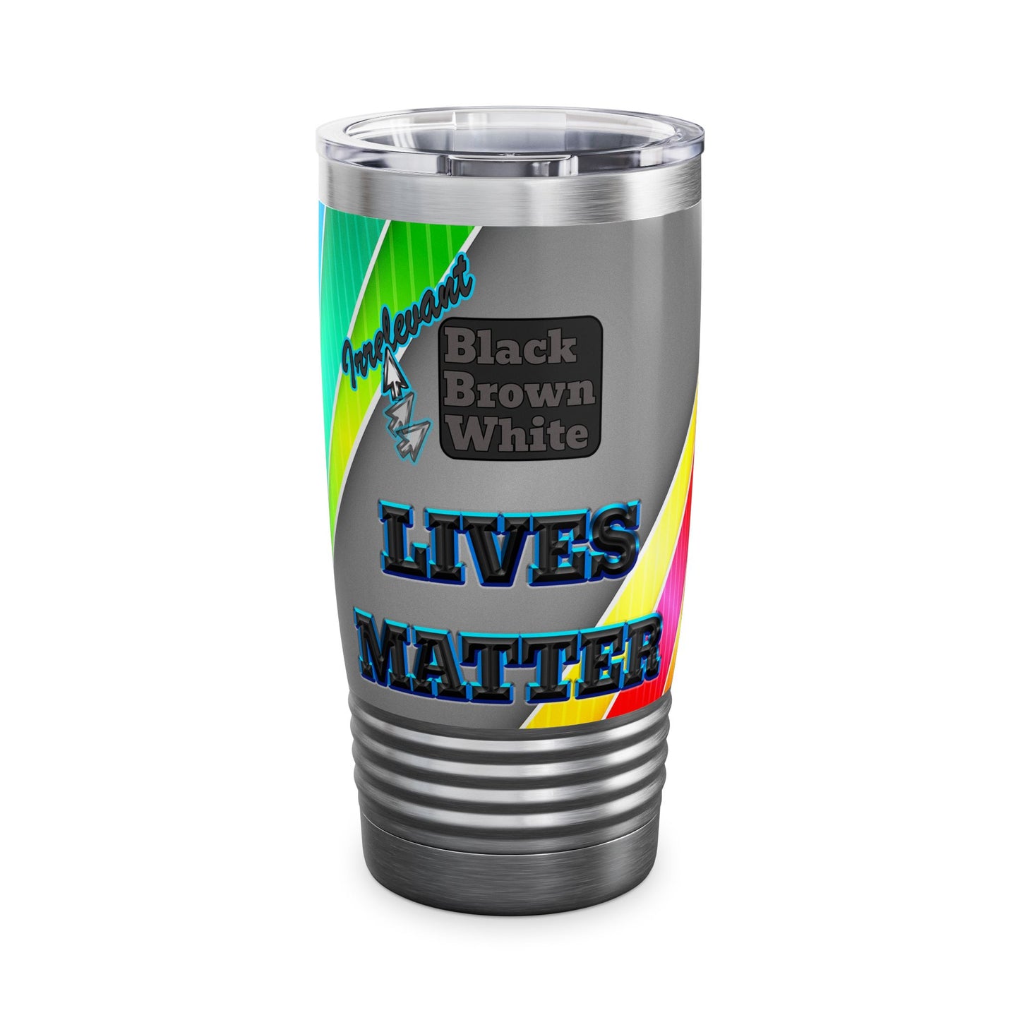 irrelevant - Ringneck Tumbler, 20oz (rainbow split)