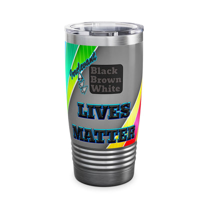 irrelevant - Ringneck Tumbler, 20oz (rainbow split)