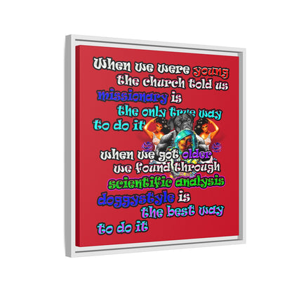 doggystyle - framed canvas art (dark red)