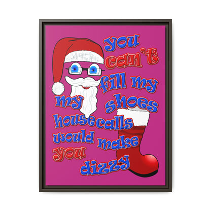 santa's shoes - framed canvas art (pink)