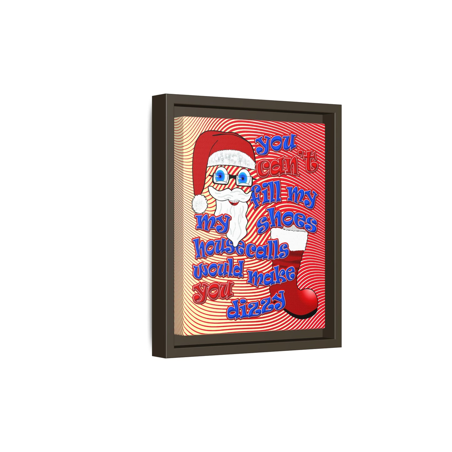 santa's shoes - framed canvas art (yellow-orange wave)