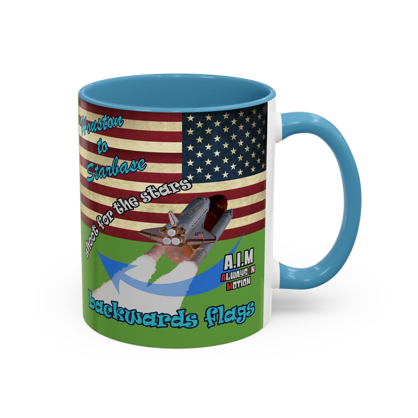 shoot for the stars - Accent Mug (green)