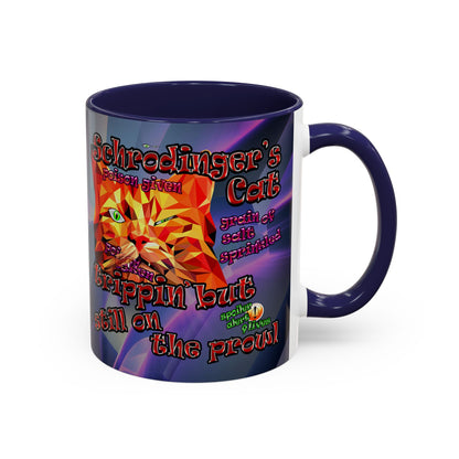 schrodinger's cat - Accent Mug (grey-pink wave)