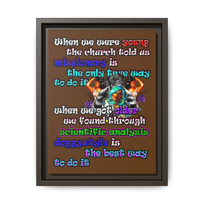 doggystyle - framed canvas art (brown)