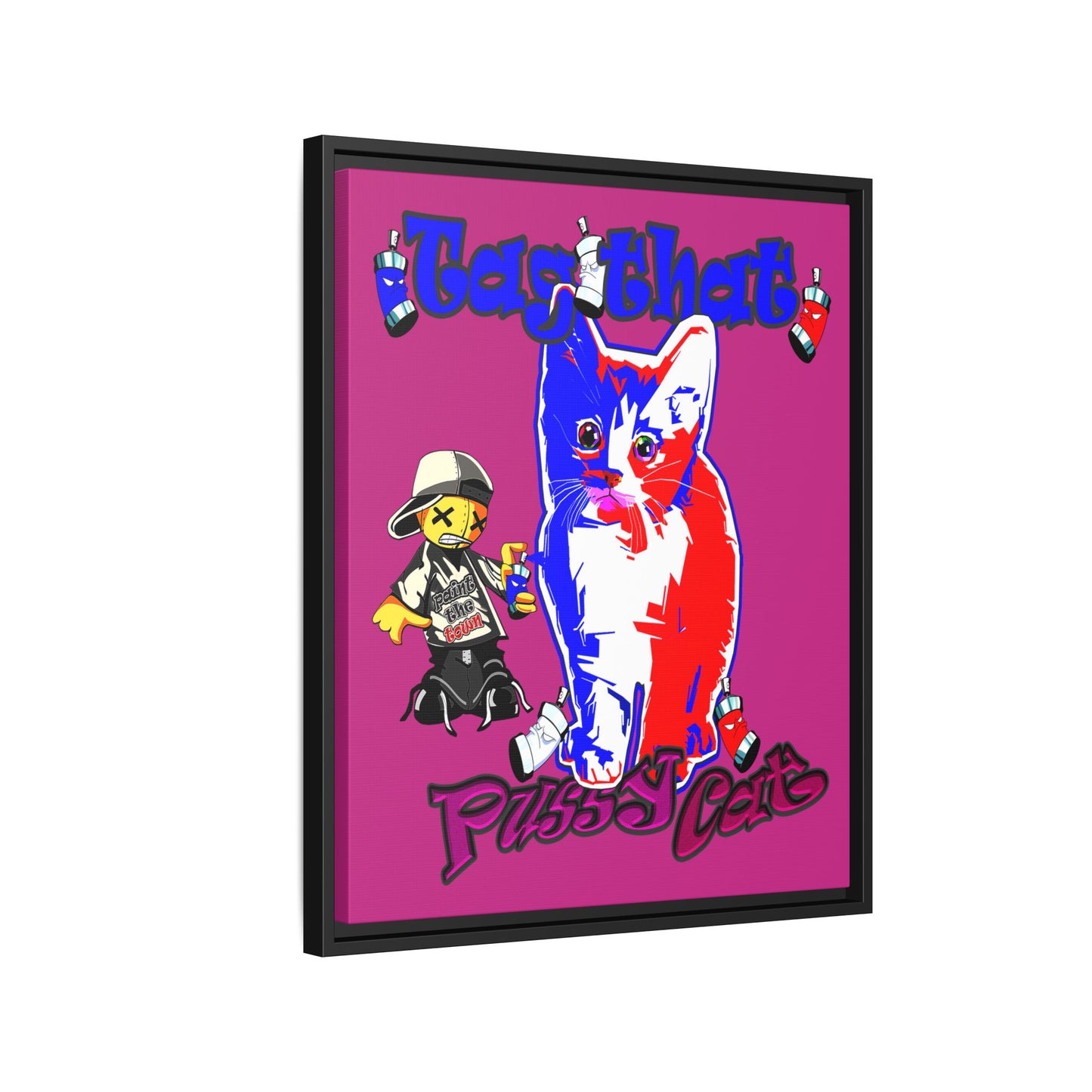 tag that - framed canvas art (pink)
