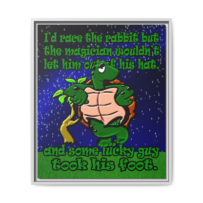 turtle race - framed canvas art ('snoops' background)