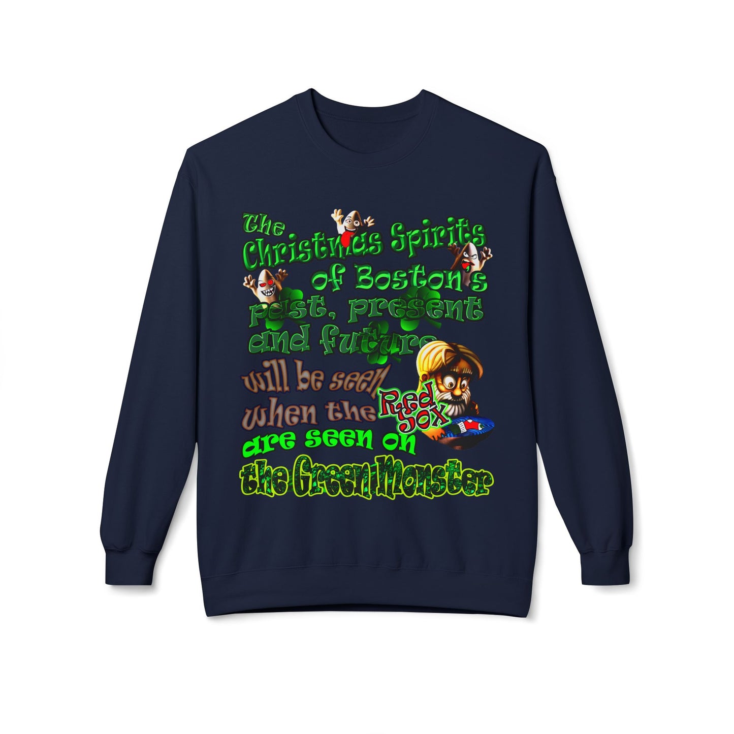 christmas spirits of boston - Unisex Midweight Softstyle Fleece Crewneck Sweatshirt