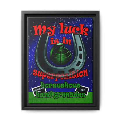 my luck - framed canvas art ('snoops' background)
