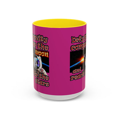 defy conquer reach - Accent Mug (pink)