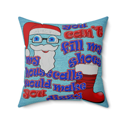 santa's shoes - Spun Polyester Square Pillow - (faded dark blue)