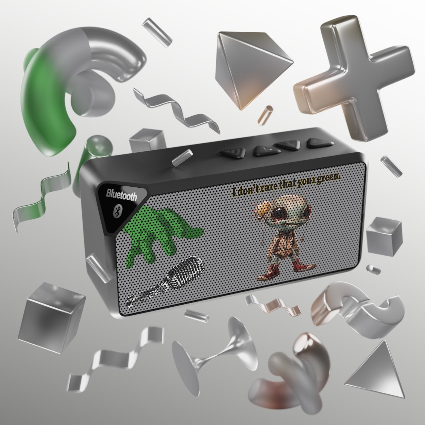 I don't care that your green - Jabba Bluetooth Speaker (grey)