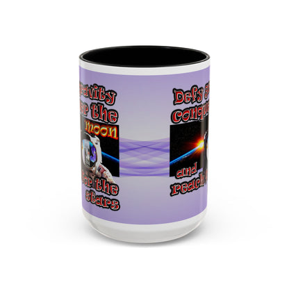 defy conquer reach - Accent Mug (light blue-pink wave)
