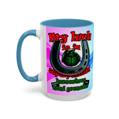 my luck - Accent Mug (light blue-pink wave)