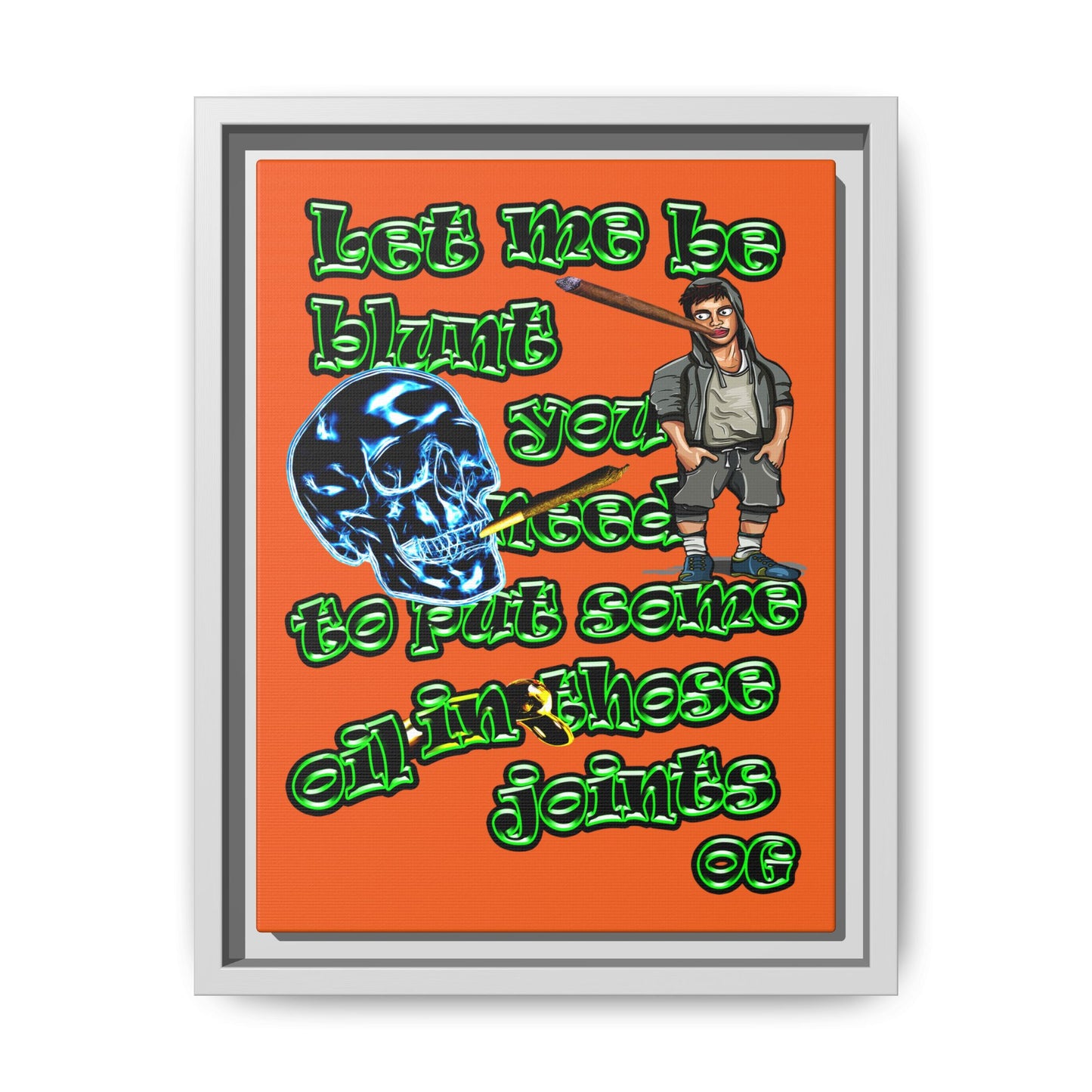 og - framed canvas art (orange)