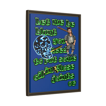 og - framed canvas art (dark blue)