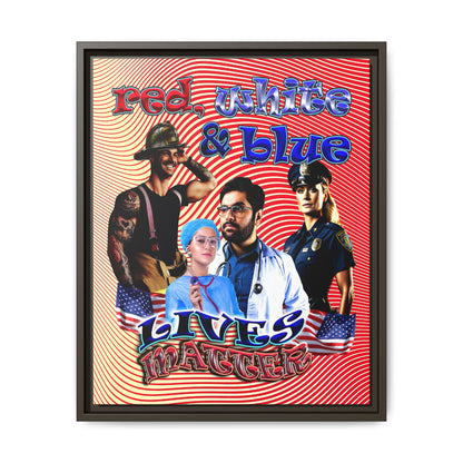 rw&b lives matter - framed canvas art (yellow-orange wave)