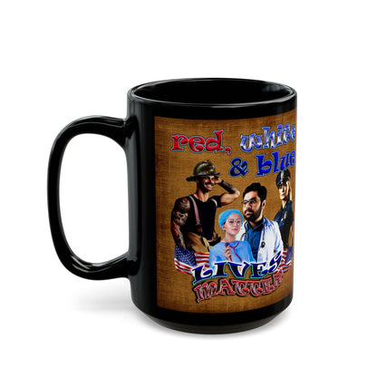 rw&b lives matter - Black Mug (brown papyrus)