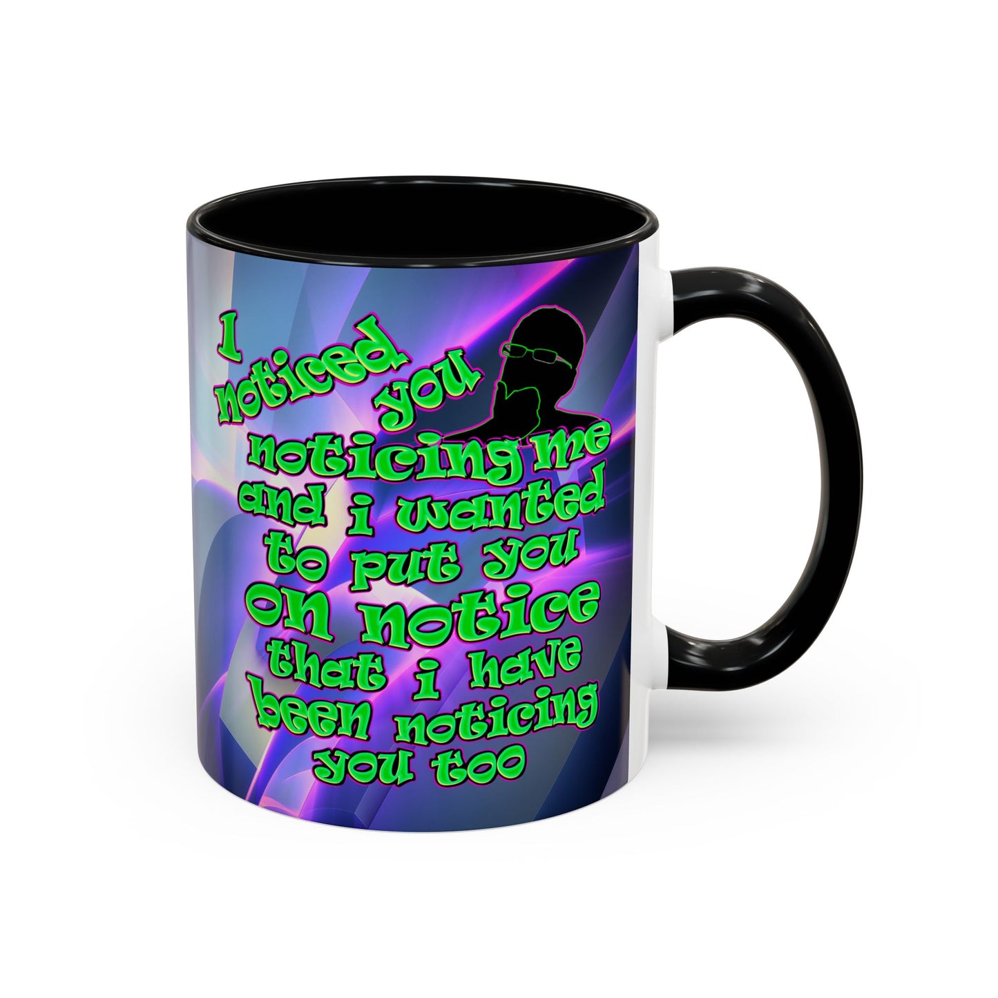 noticed you noticing - Accent Mug (grey-pink wave)