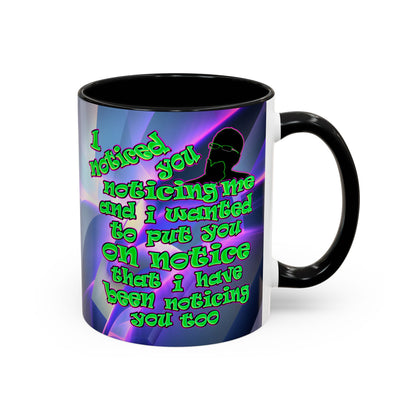 noticed you noticing - Accent Mug (grey-pink wave)