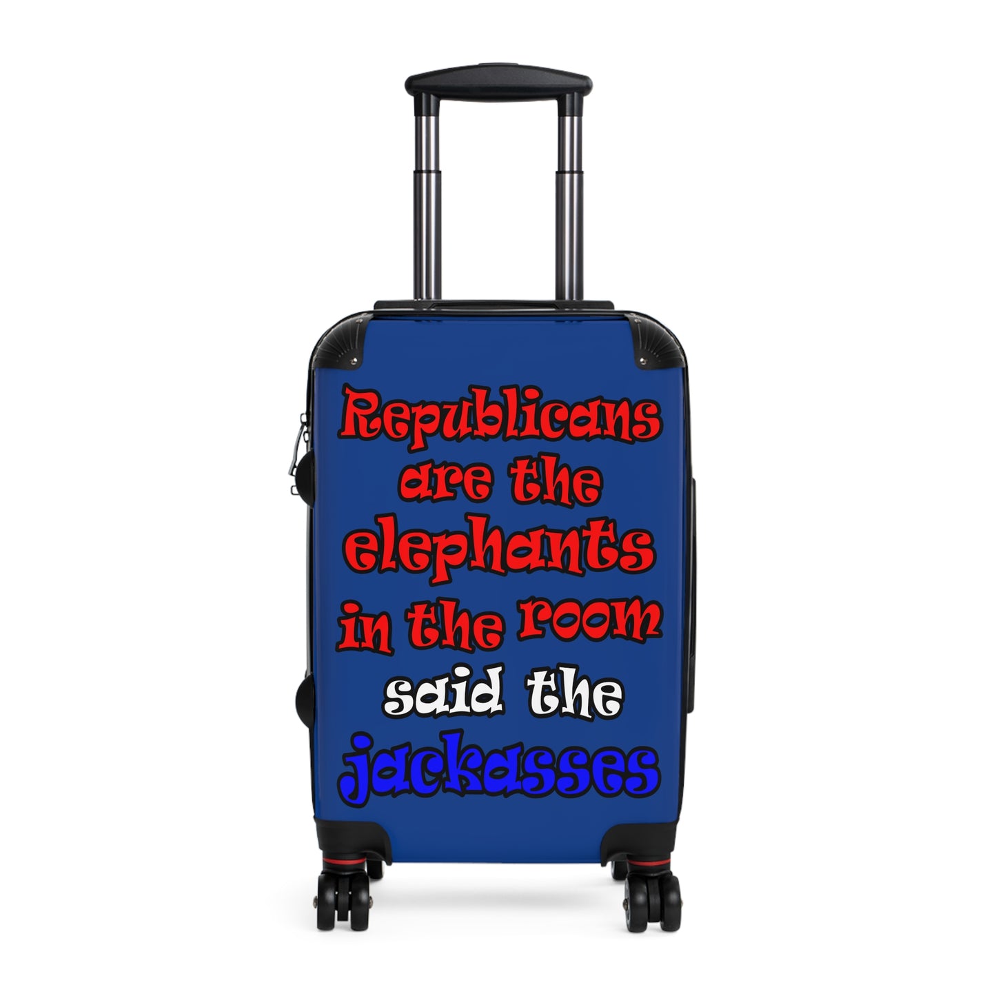 donkeys and elephants - Suitcase (dark blue)