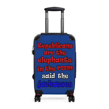 donkeys and elephants - Suitcase (dark blue)