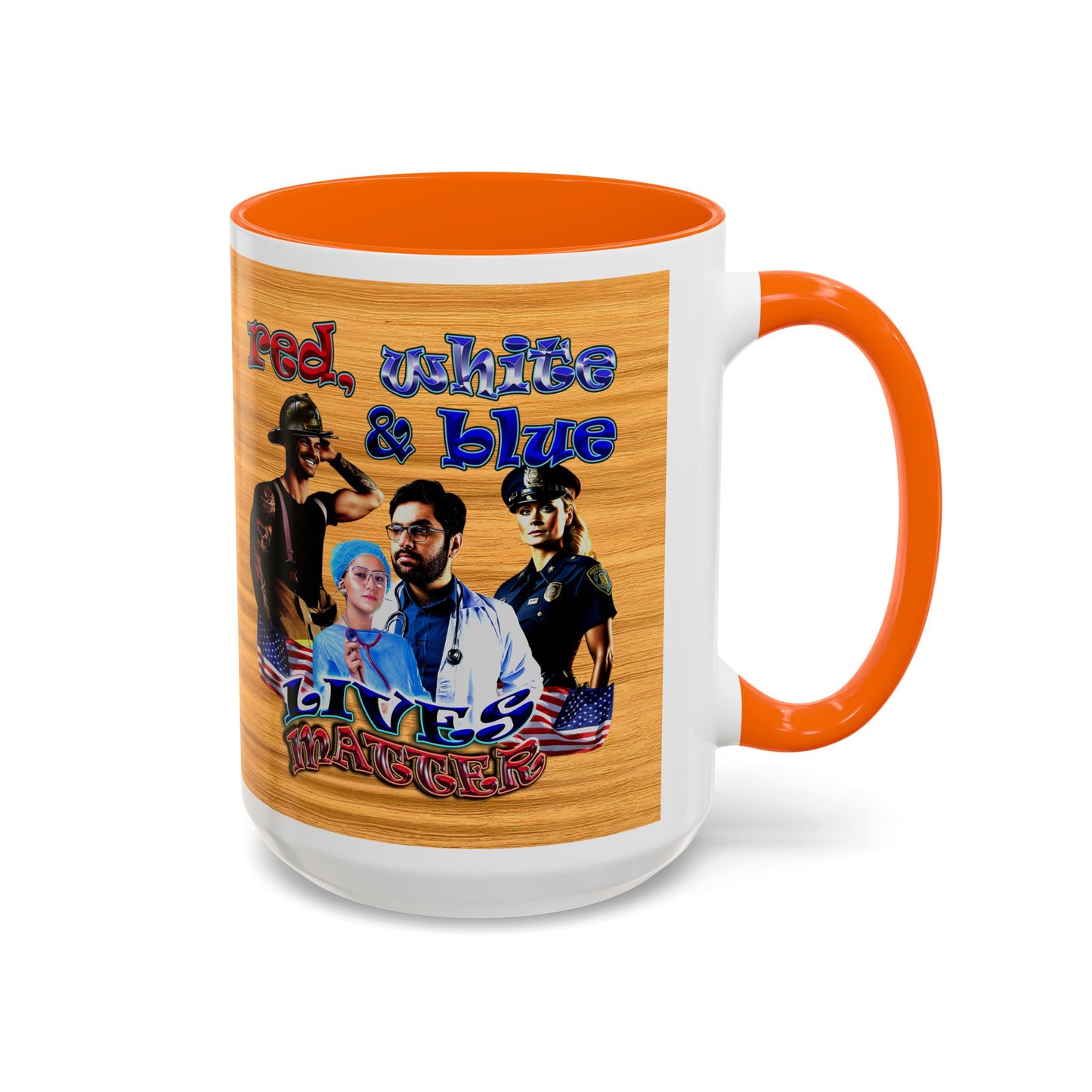 rw&b lives matter - Accent Mug (butterscotch wood finish)