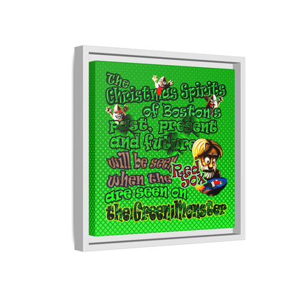 christmas spirits of boston - framed canvas art (logo green)