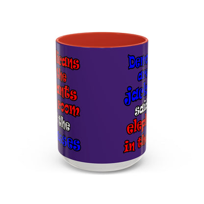 donkeys and elephants - Accent Mug (purple)