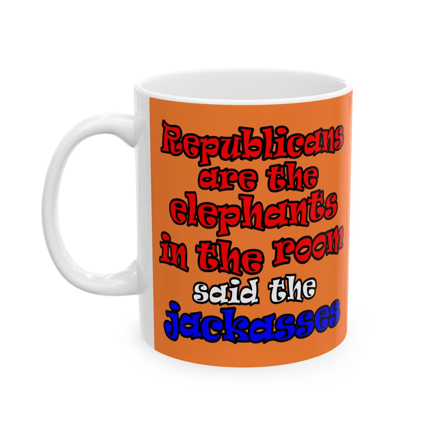 donkeys and elephants - White Mug (crusta)