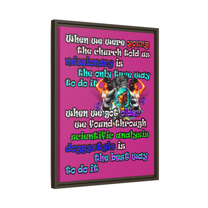 doggystyle - framed canvas art (pink)
