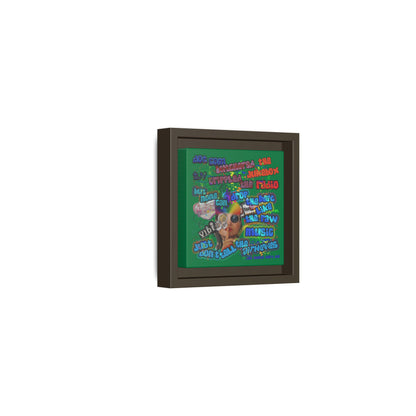 drop the beat - framed canvas art (dark green)