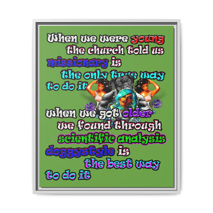 doggystyle - framed canvas art (green)