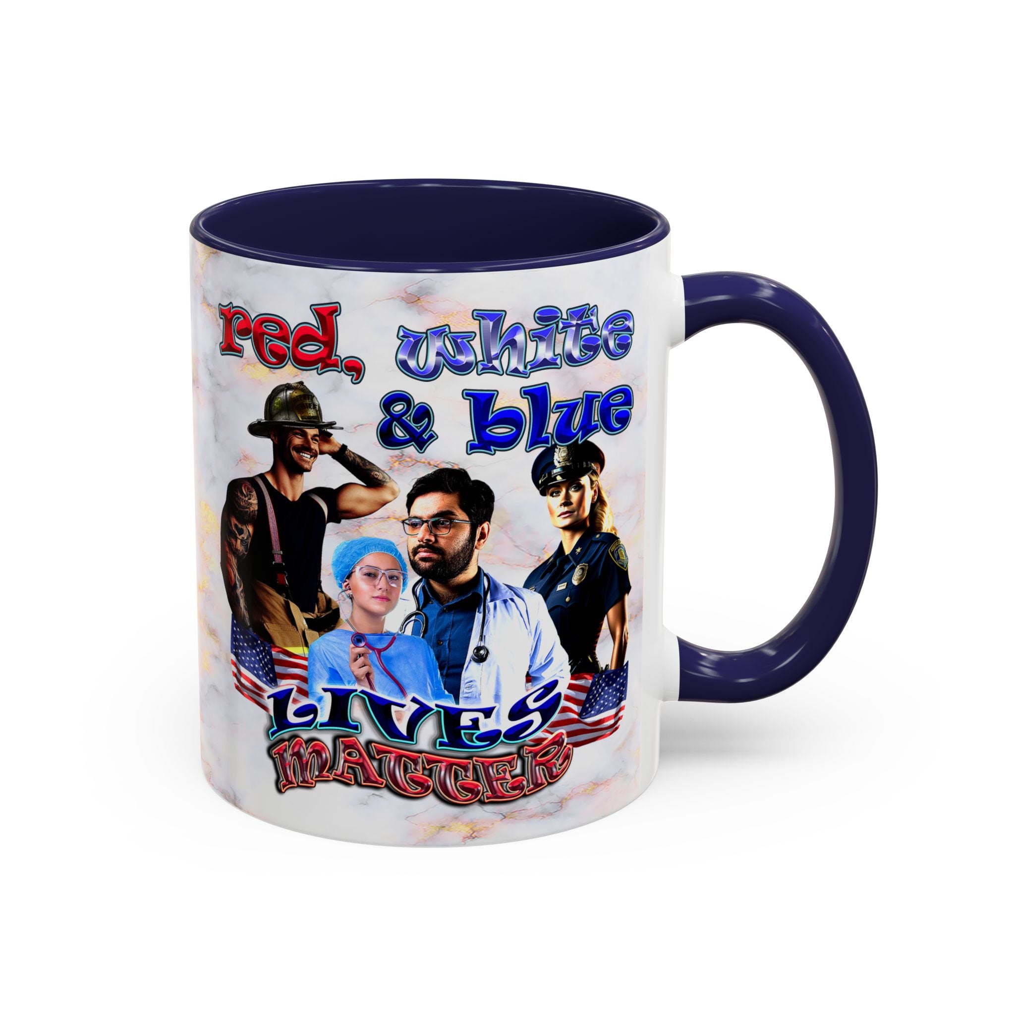 rw&b lives matter - Accent Mug (white marble)