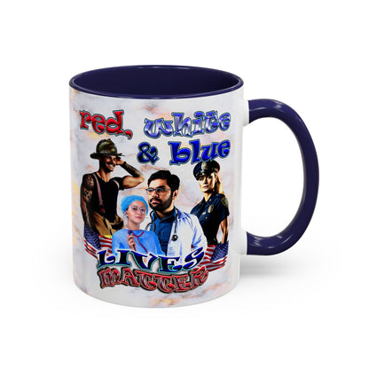 rw&b lives matter - Accent Mug (white marble)