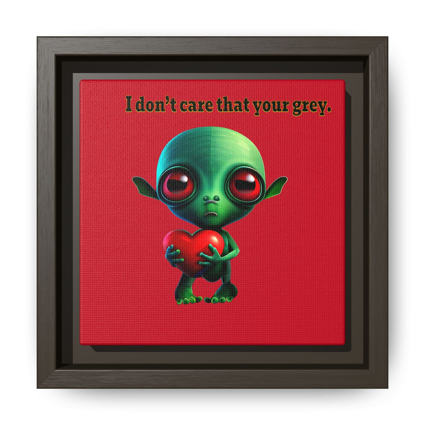 I don't care that your grey - framed canvas art (dark red)