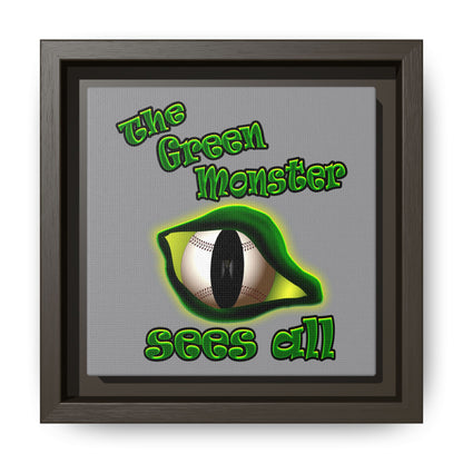 green monster - framed canvas art (grey)