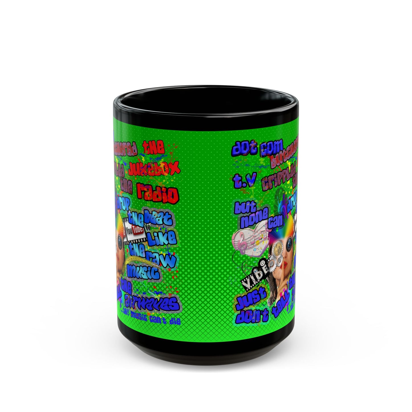 drop the beat - Black Mug (logo green)