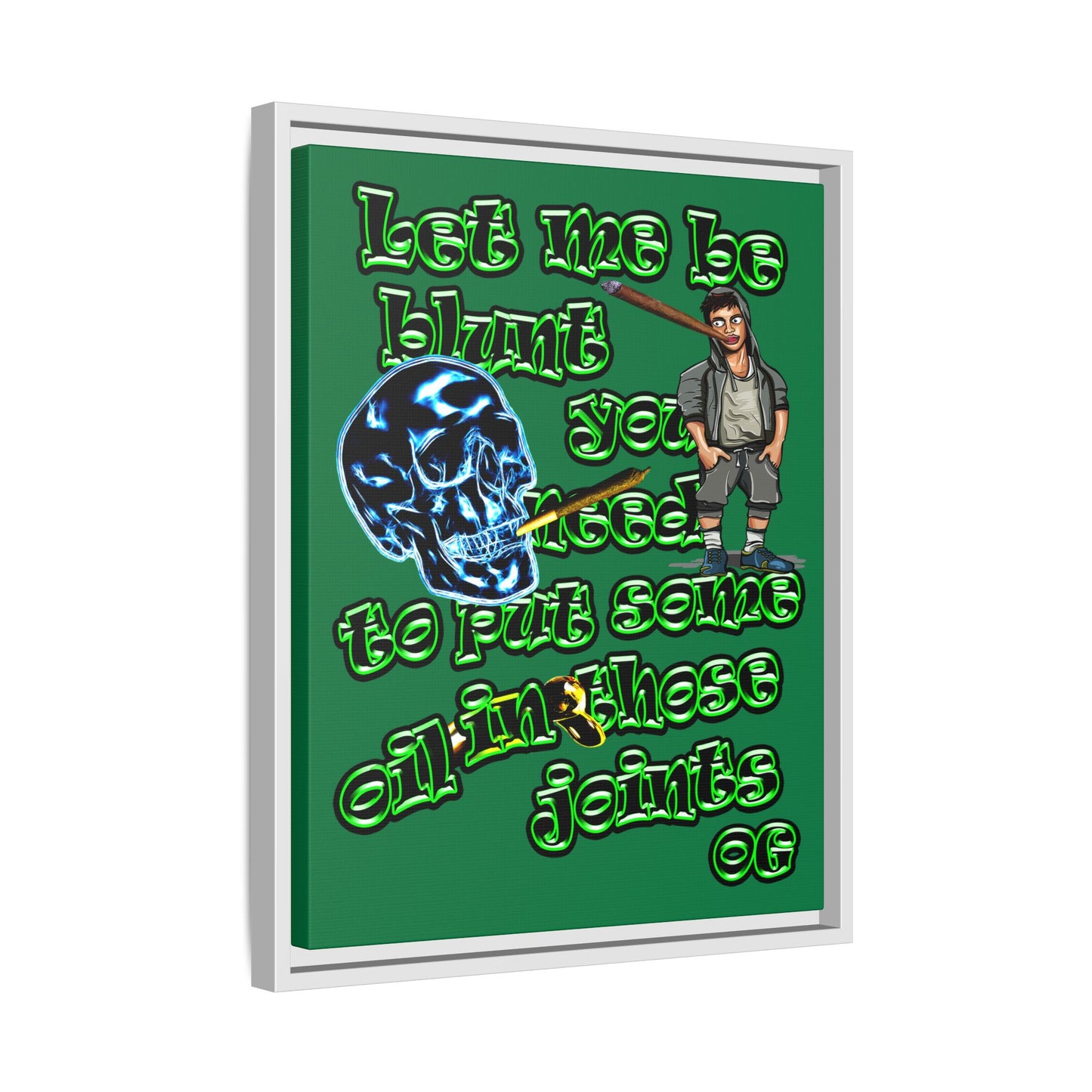 og - framed canvas art (dark green)