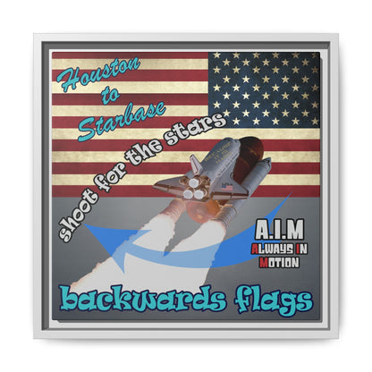 shoot for the stars - framed canvas art (grey-light grey)