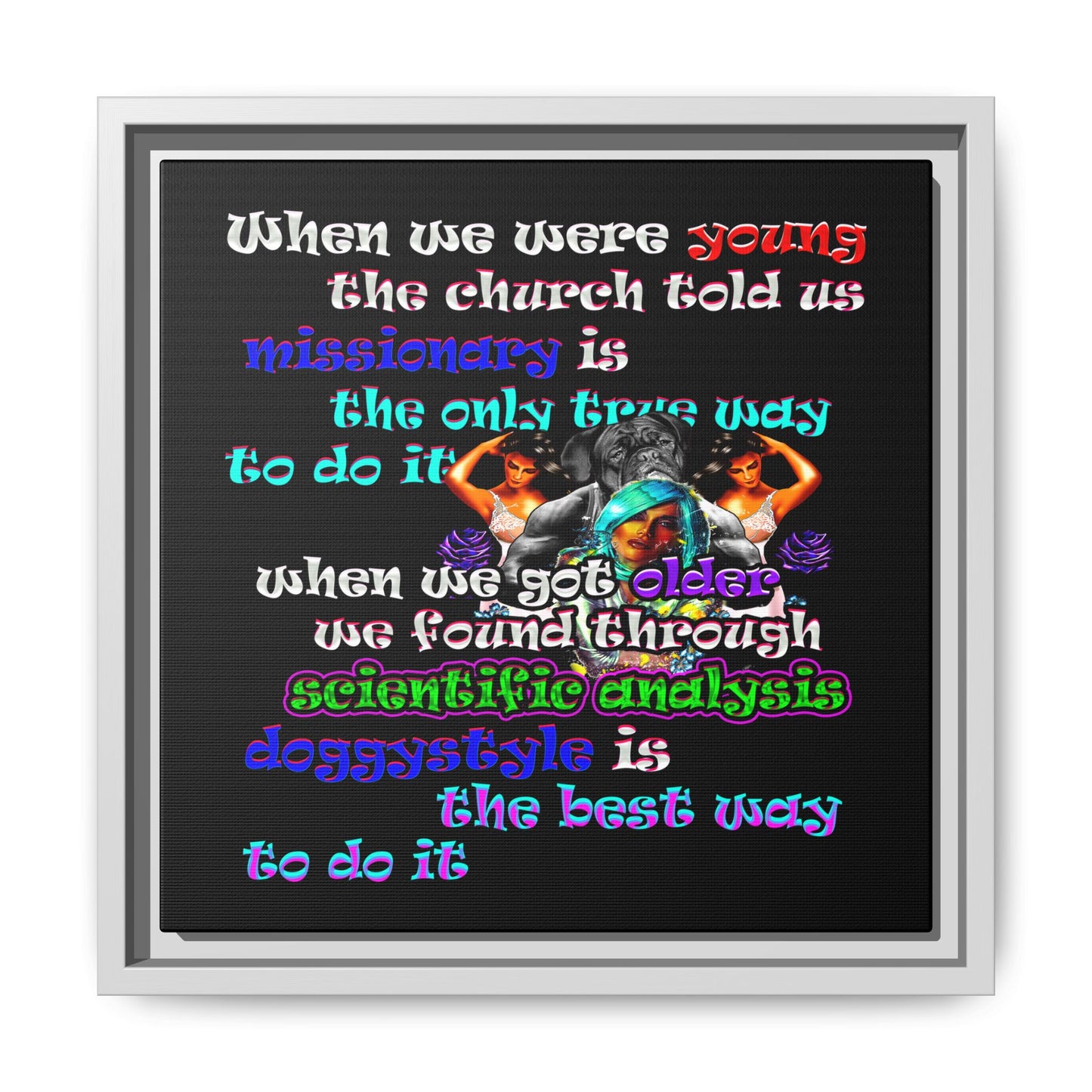 doggystyle - framed canvas art (black)