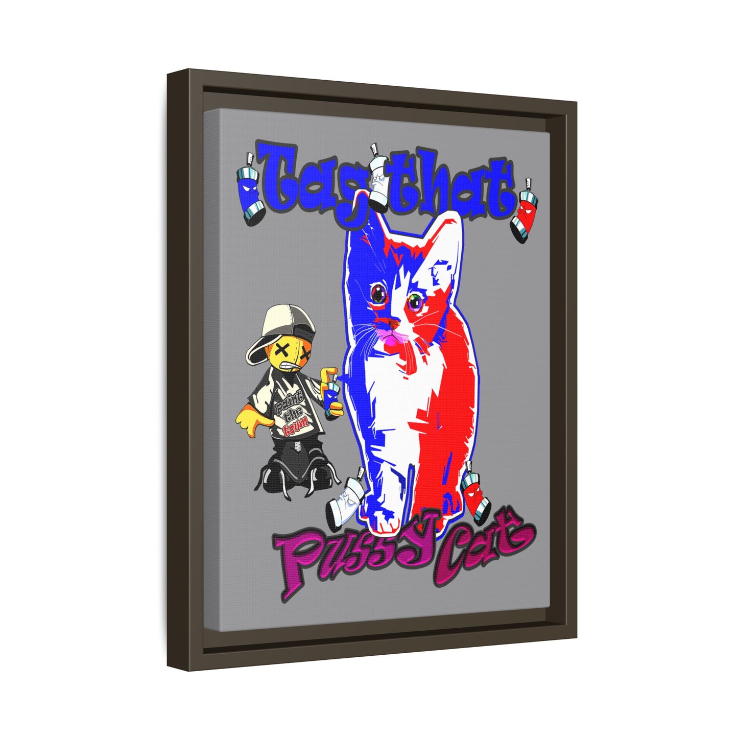 tag that - framed canvas art (grey)