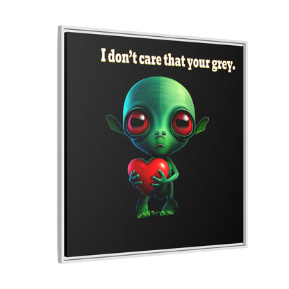 I don't care that your grey - framed canvas art (black)