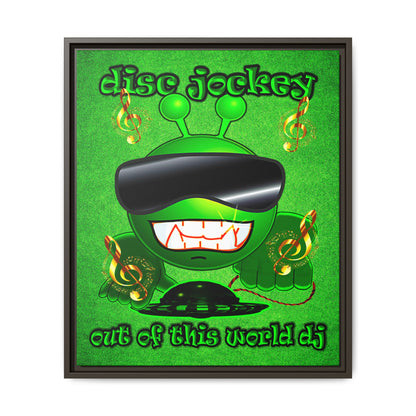 disc jockey - framed canvas art (green turf)